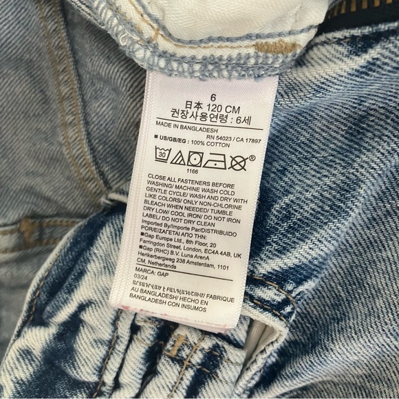 Gap Kids Low Rise Stride Wide Leg Jeans Size 6 Girl Stonewashed Distressed Denim - Picture 8 of 10